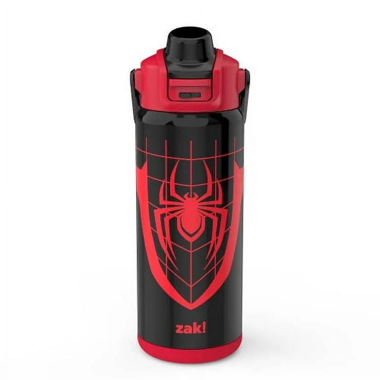 Zak Designs 20oz Spiderman Kids Straw Water Bottle, Stainless Steel Vacuum Insulated Liberty Bott... | Walmart (US)