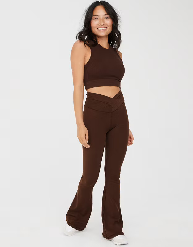 OFFLINE By Aerie Real Me Crossover Wrap Flare Legging | Aerie