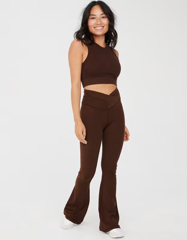 OFFLINE By Aerie Real Me Crossover Wrap Flare Legging | Aerie