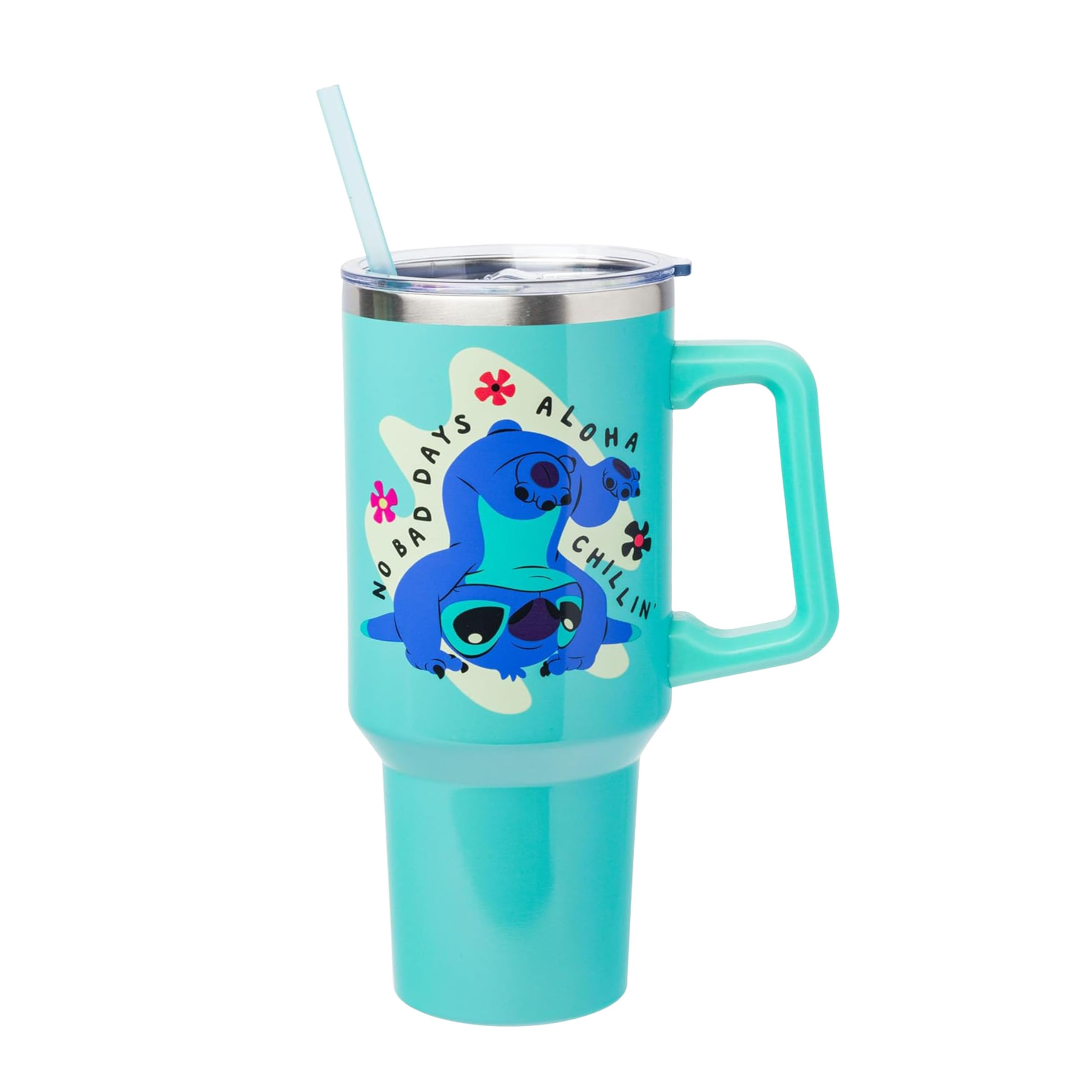 Silver Buffalo Disney Lilo and Stitch Aloha No Bad Days Chillin’ Stainless Steel Tumbler with H... | Amazon (US)