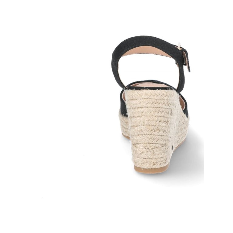 Time and Tru Women's Square Toe Espadrille Wedge Sandals | Walmart (US)