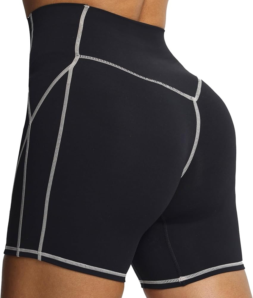 Aoxjox Lexi Lined Workout Biker Shorts for Women Tummy Control High Waisted Exercise Athletic Gym... | Amazon (US)