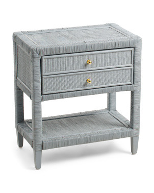 24in Woven Rattan 2 Drawer Accent Table | Marshalls
