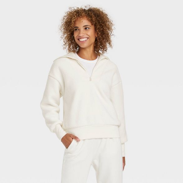 Women's Sherpa Quarter Zip Sweatshirt - A New Day™ | Target