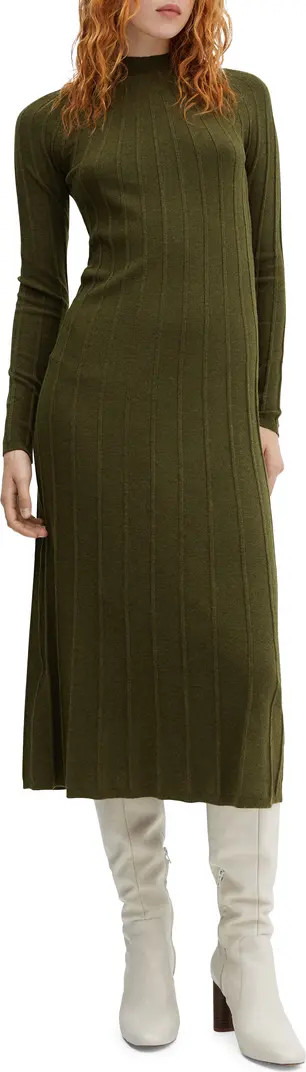 Rib Mock Neck Long Sleeve Sweater Dress | Nordstrom