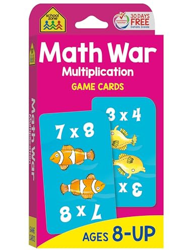 School Zone Math War Multiplication Game Cards: 56 Cards, 3rd Grade, 4th Grade, 5th Grade, Math Games, Beginning Algebra, Multiplication Facts & Tables, Ages 8+ | Amazon (US)