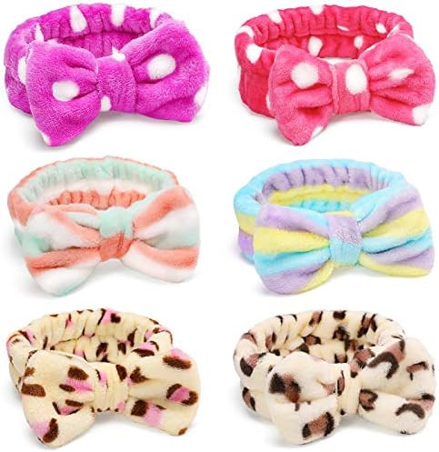 IVARYSS Makeup Headband, 6 Pcs Microfiber Soft Fuzzy Spa Headband for Washing Face, Cosmetic Faci... | Amazon (US)