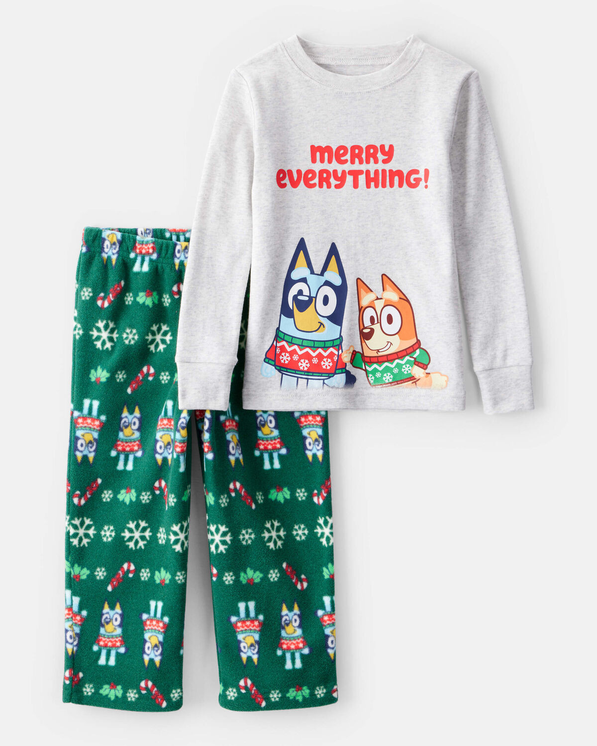 Toddler Bluey™ Cotton Long-Sleeve Loose Fit 2-Piece Pajamas - Grey/Green | Carter's Inc