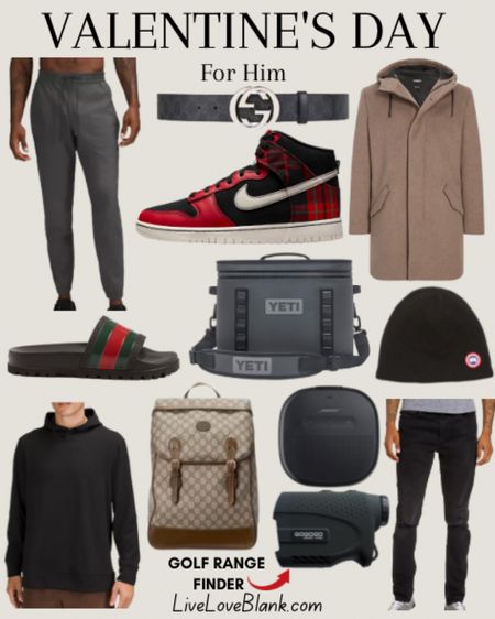 Valentine’s Day gift guide for him ✨
Lululemon joggers
Nike sneakers 
Gucci backpack
Golf range finder
Yeti cooler
Gucci slides 
Canada goose beanie 
Lululemon men
Gucci belt 



#LTKU #LTKFind #LTKmens