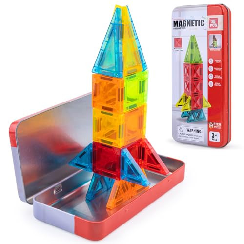 Valentines Gifts for Kids Magnetic Tiles Travel Toys for Toddlers, Magnetictiles Airplane Car Road Trip Travel Activities for Boy Girl Ages 3-5 , Preschool Educational Learning Toy, Easter Basket Toy | Amazon (US)