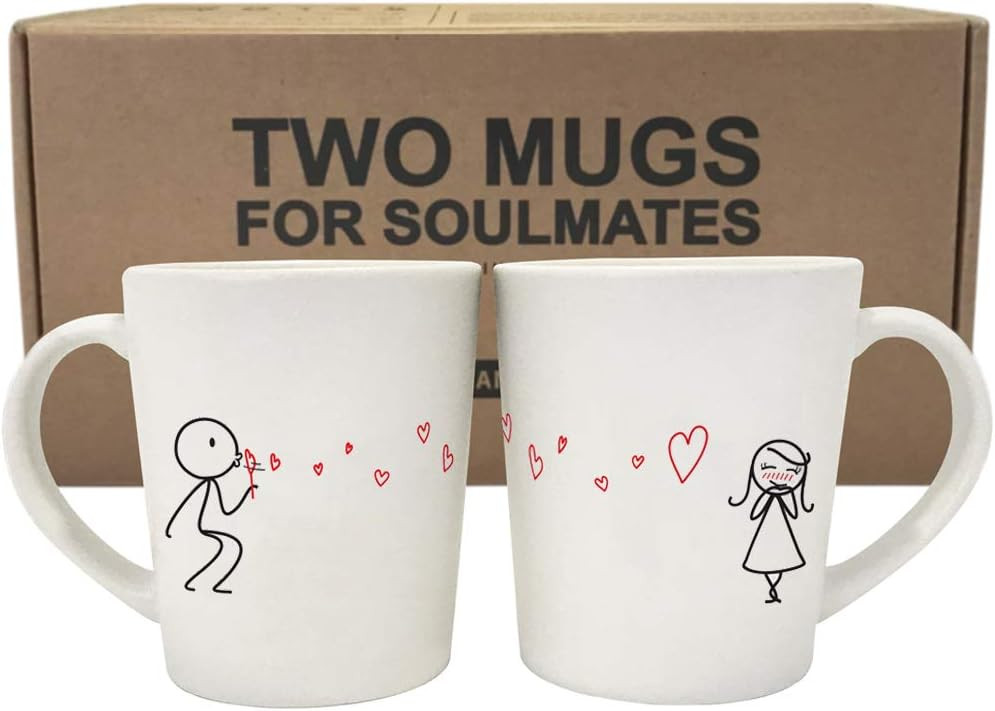BoldLoft From My Heart to Yours His and Hers Matching Couple Coffee Mugs Set -Couples Gifts Valen... | Amazon (US)