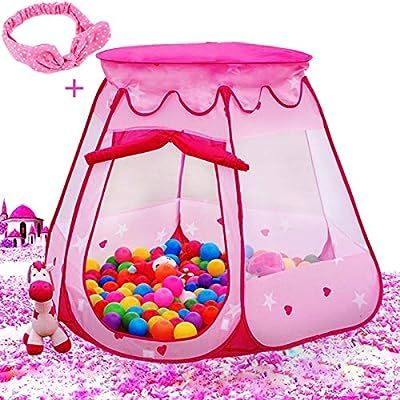 Le Papillon Pink Princess Tent Kids Ball Pit 1st Gift Toddler Girl Easy Pop Up Fold into a Carryi... | Amazon (US)