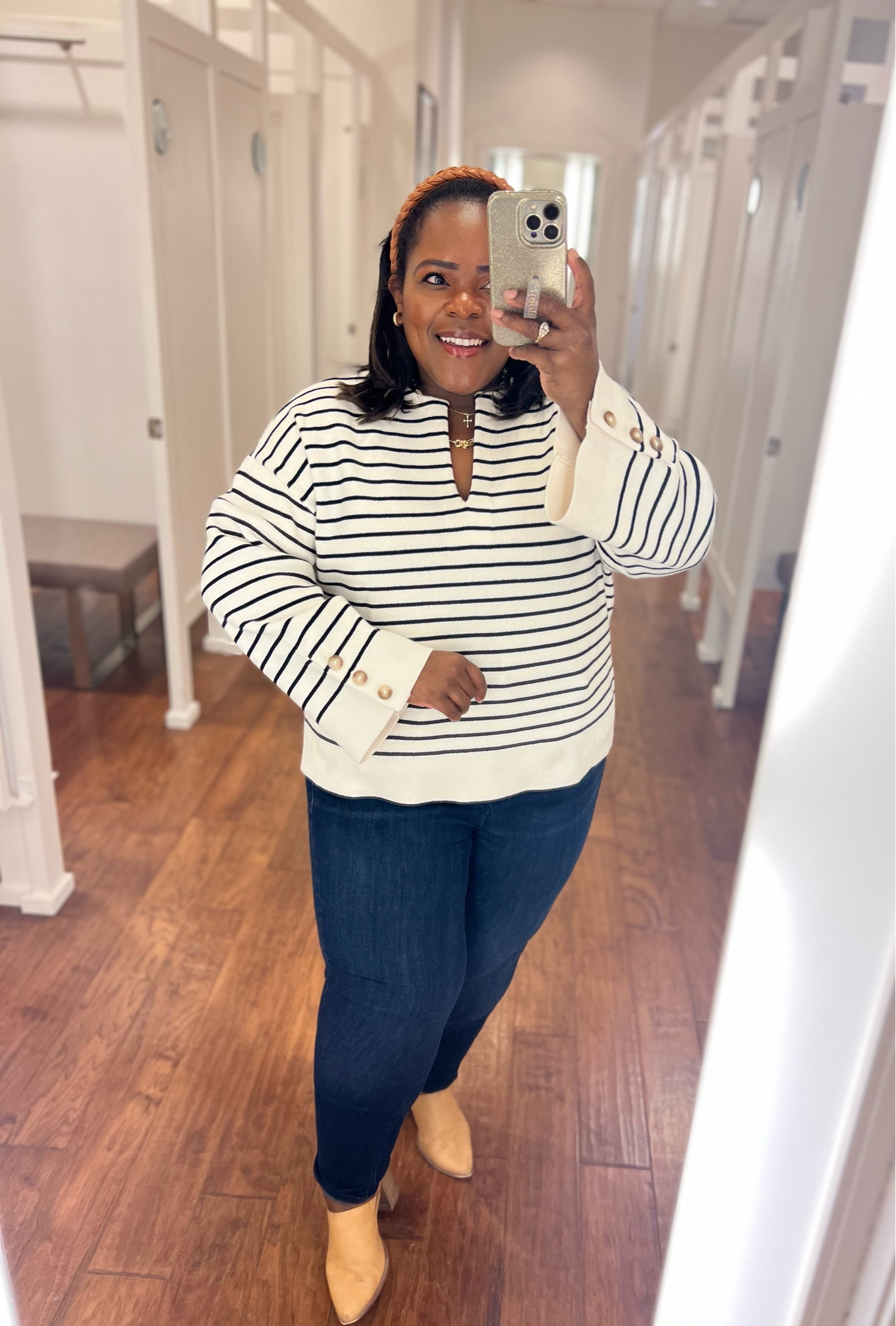 Striped sweater from LOFT!! 🤩 Wearing the XL. 

#LTKsalealert #LTKstyletip #LTKmidsize
