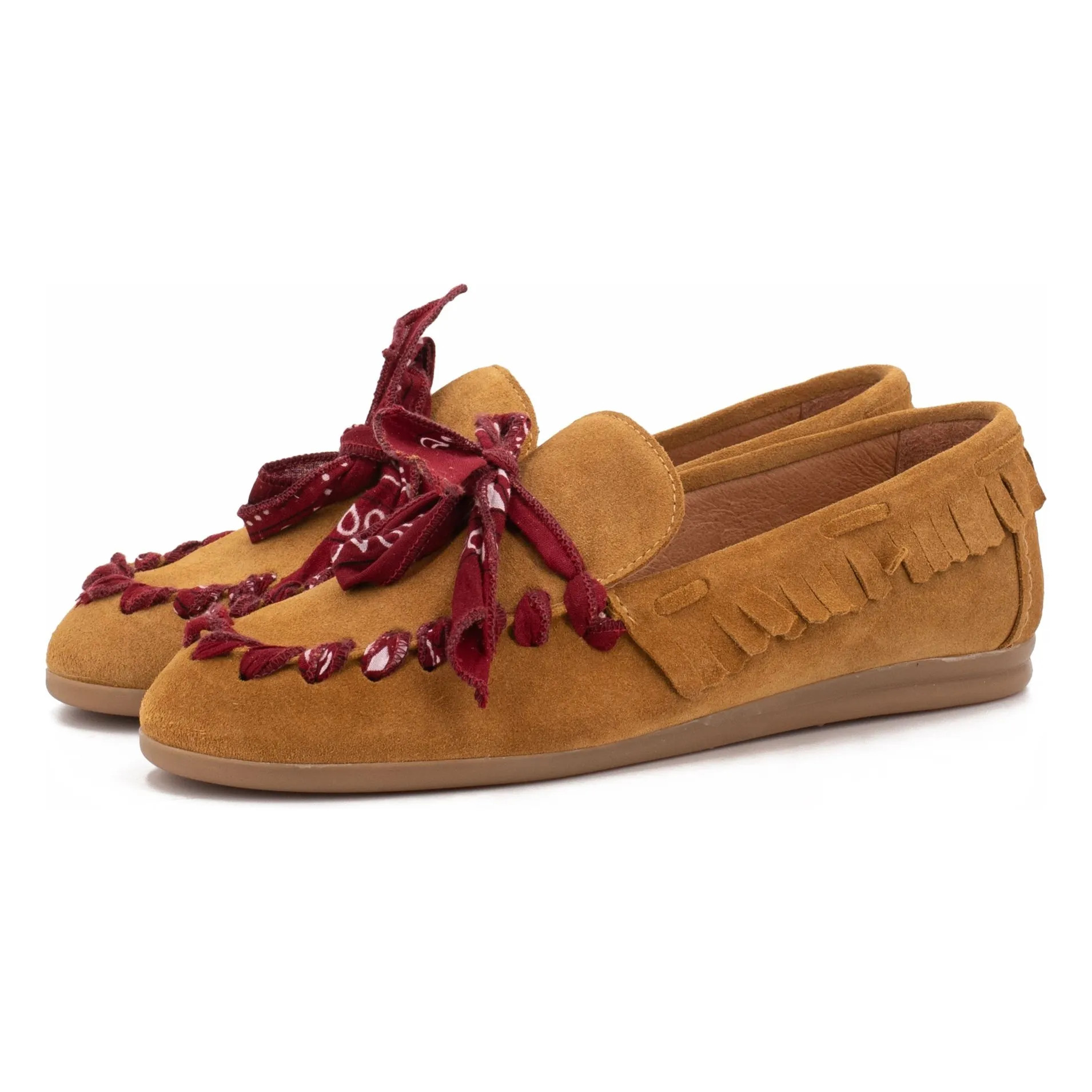 Dalma Bandana Suede Boat Shoes | Cognac | Smallable