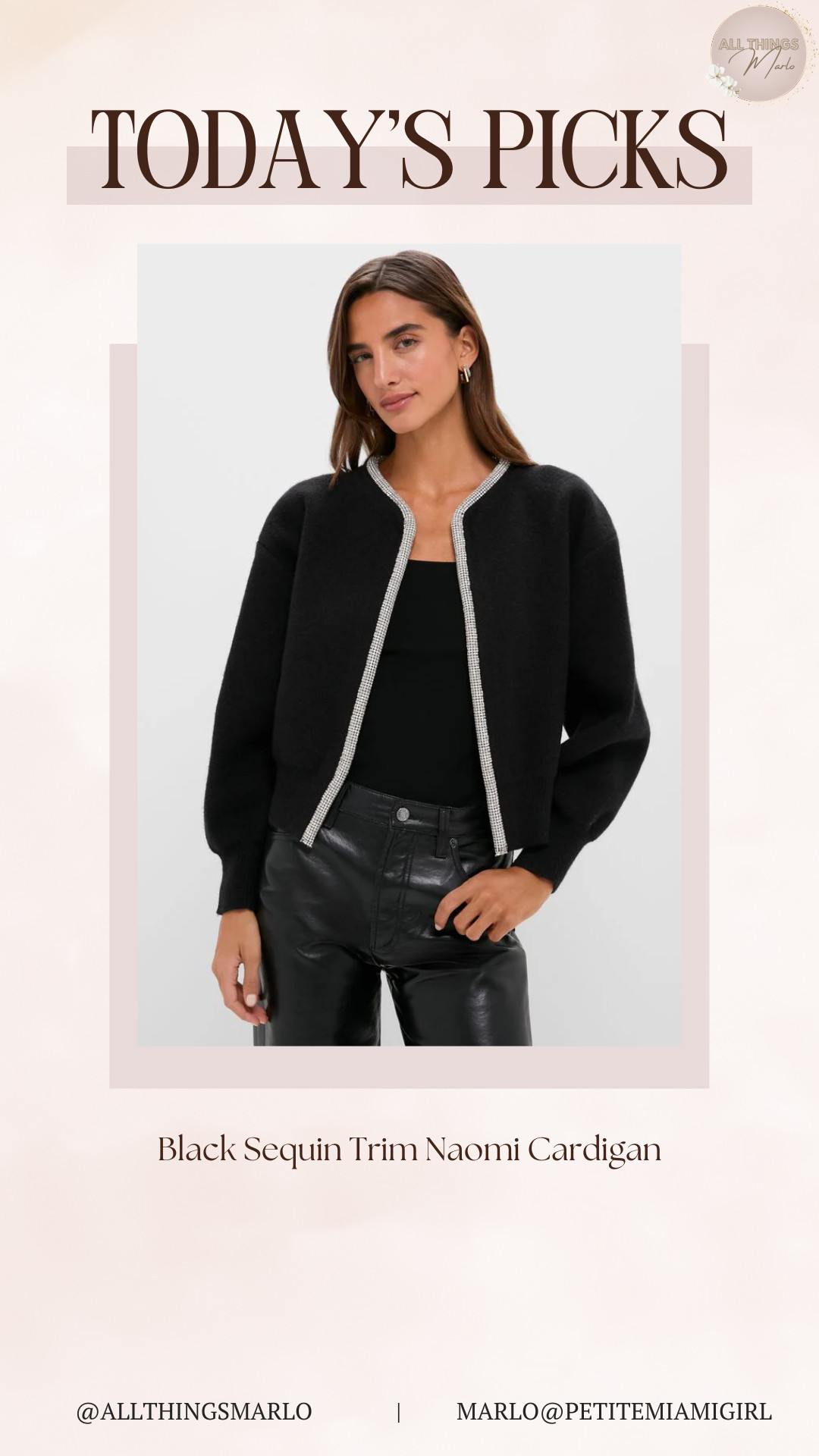 Black Sequin Trim Naomi Cardigan 

 #LTKHoliday #LTKSeasonal #LTKPetite