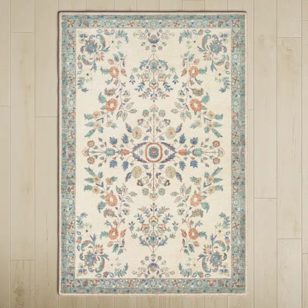 Berger Floral Cream/Burnt Orange/Blue/Sage/Wheat/Green Area Rug | Wayfair North America