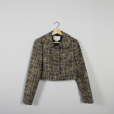 Gal Meets Glam Women's Tinsley Tweed Cropped Jacket Blazer 4 Long Sleeve 502  | eBay | eBay US