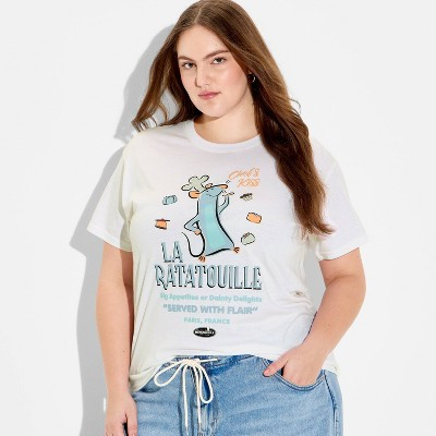 Women's Ratatouille Chef's Kiss Short Sleeve Graphic T-Shirt - Off-White 3X | Target