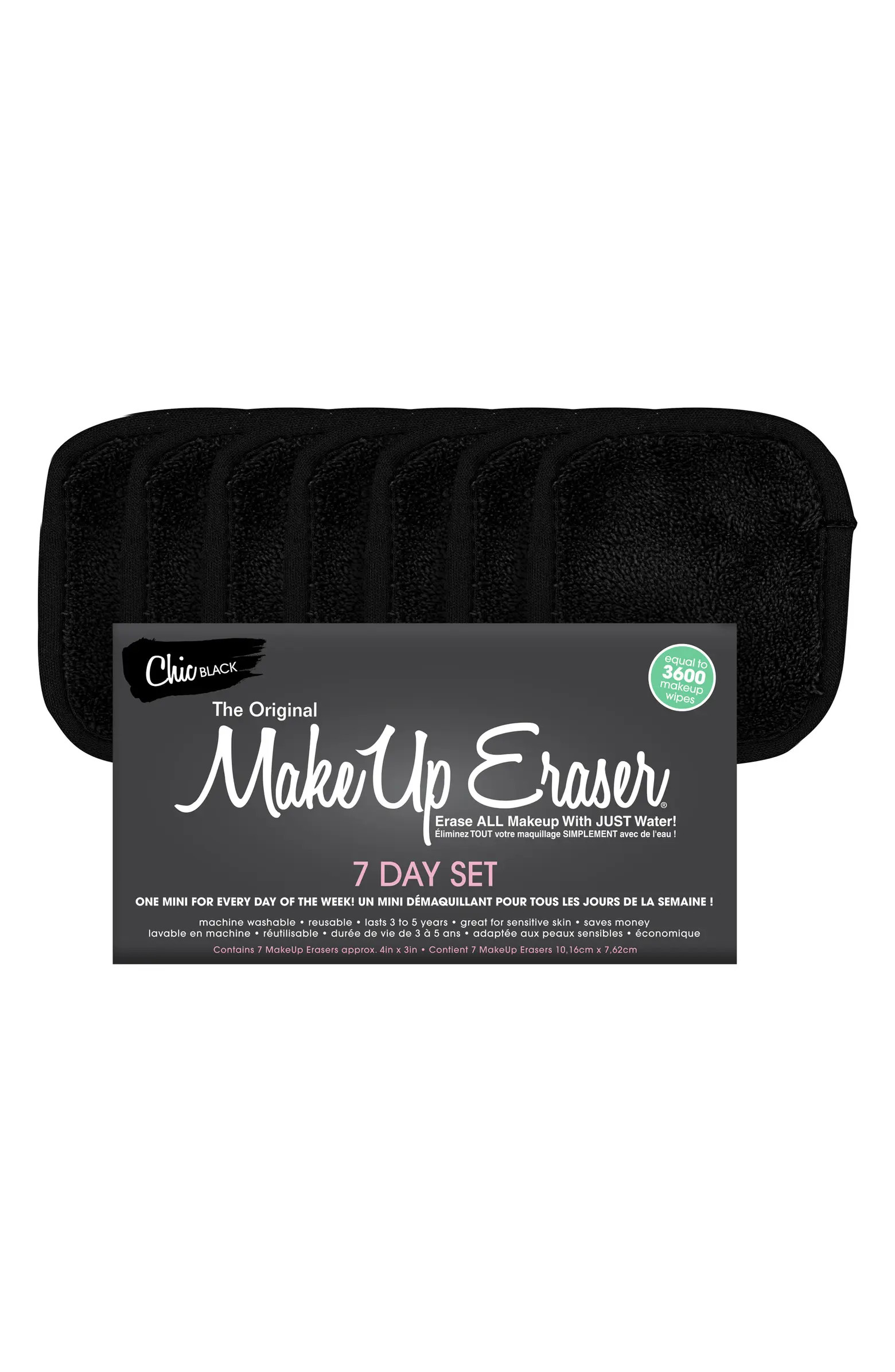 Black 7-Day Mini MakeUp Eraser Set | Nordstrom
