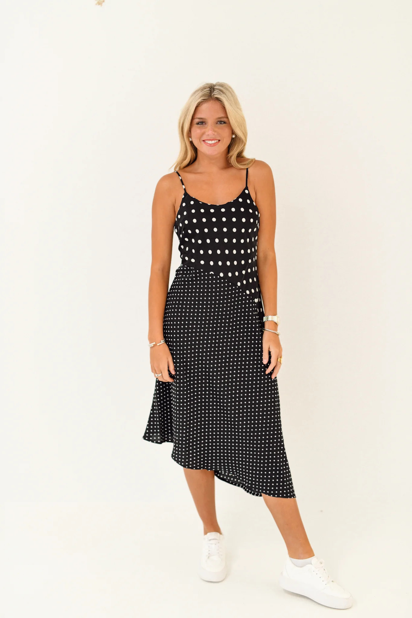 Melissa Polka Dot Midi Dress - Black | Fancyd Boutiqe