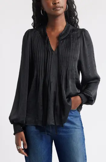 Pintuck Satin Top | Nordstrom