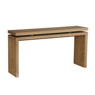 60 in. Antique Brown Rectangle MDF Vintage Console Table Sofa Table Behind the Couch Foyer Hallwa... | The Home Depot