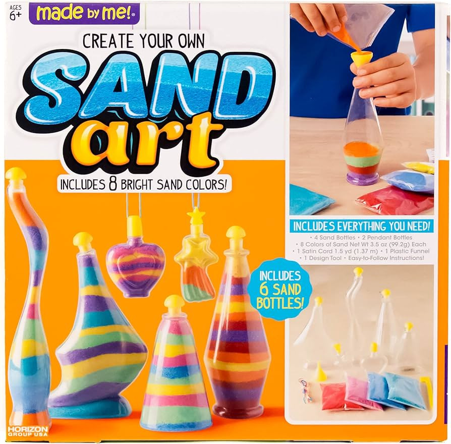 Made By Me Create Your Own Sand Art, 4 Sand Bottles & 2 Pendent Bottles with 8 Bright Sand Colors... | Amazon (US)