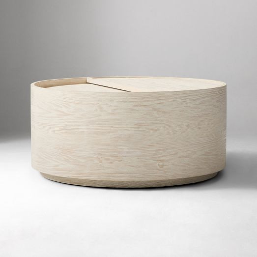 Volume Round Storage Drum Coffee Table (36") | West Elm (US)