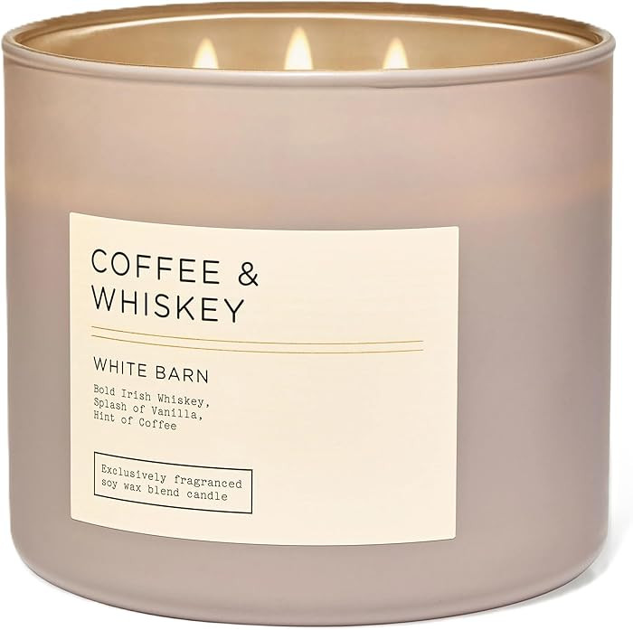 White Barn-Bath & Body Works- Coffee and Whiskey Candle 3 Wick EDT 14.5 OZ Burns 25-45 Hours | Amazon (US)