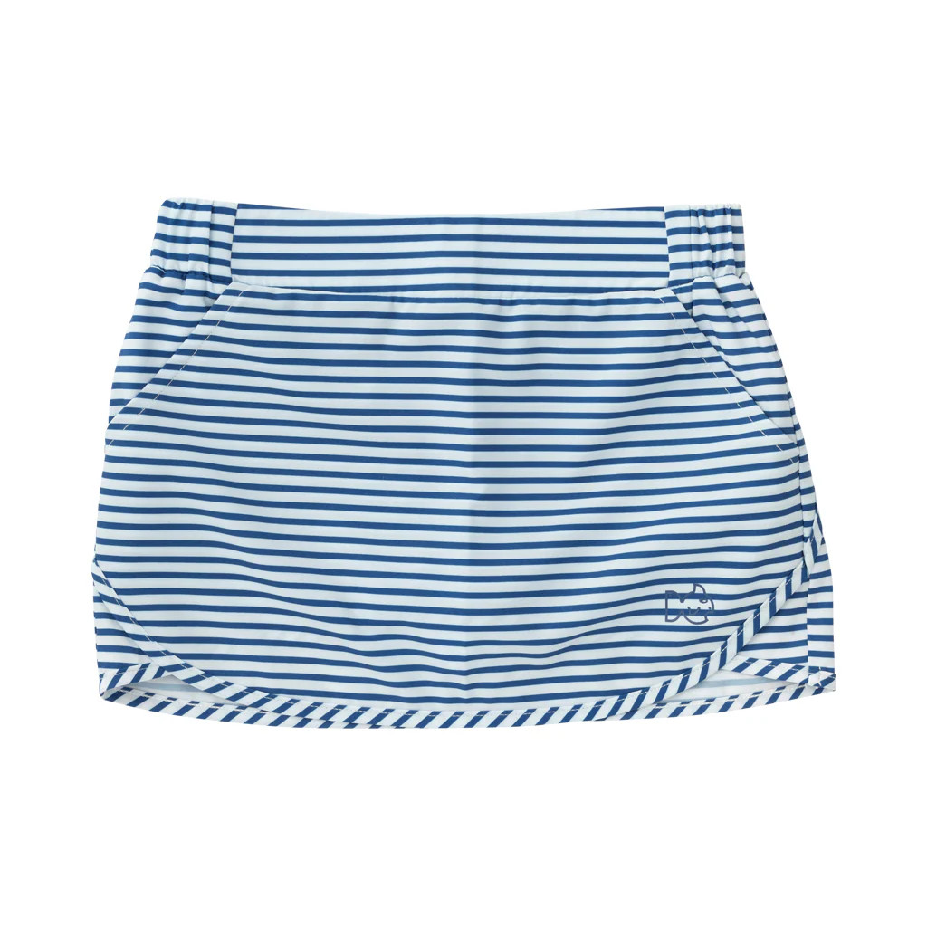 Girls Carolina Catch Skort In Navy and White Stripe | PRODOH