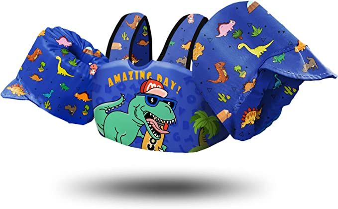 Chriffer Kids Swim Vest for 20-66 Pounds Boys and Girls, Toddler Floats with Crotch Strap Arm Win... | Amazon (US)
