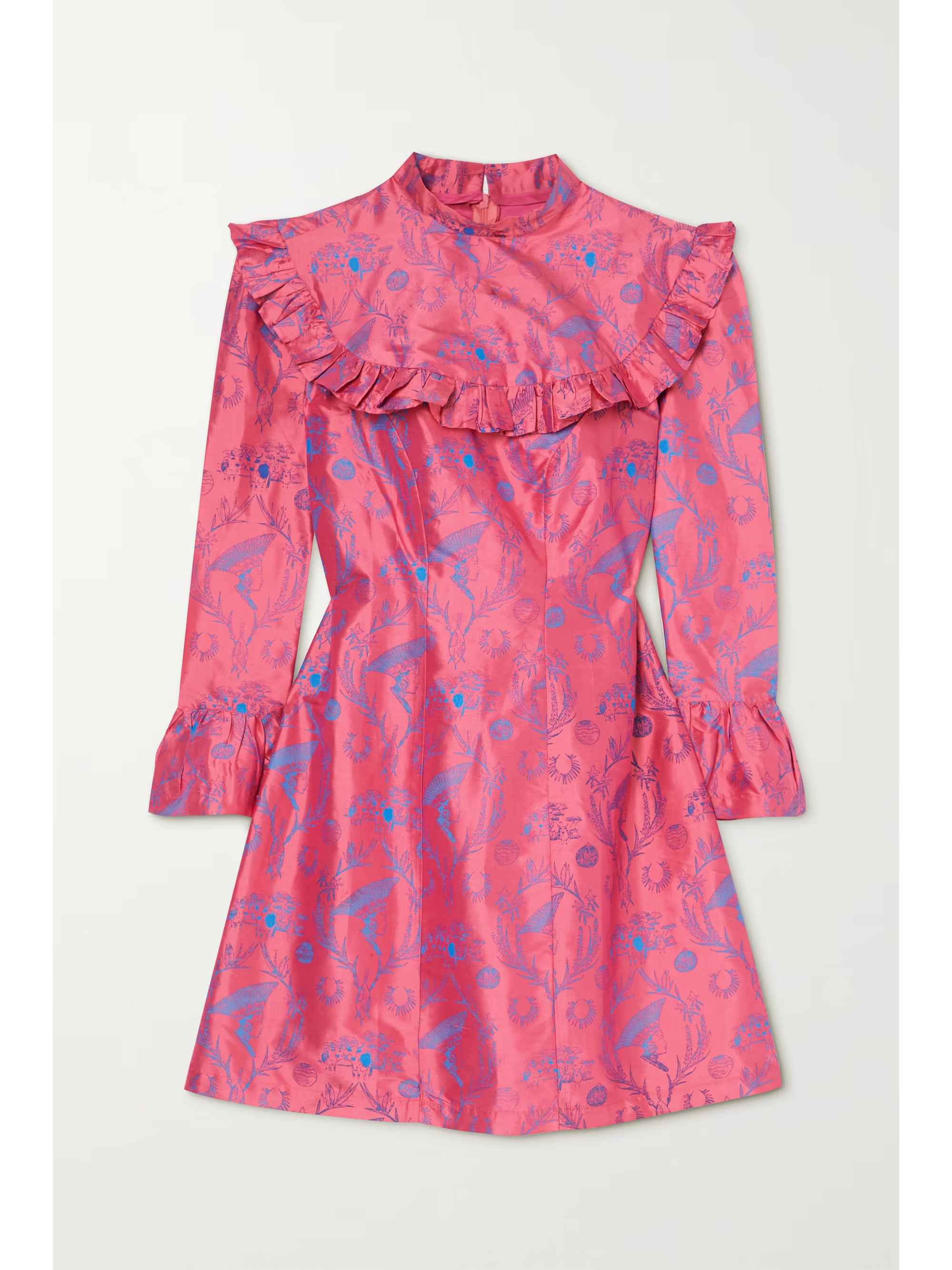 Swati ruffled printed silk mini dress | NET-A-PORTER (US)