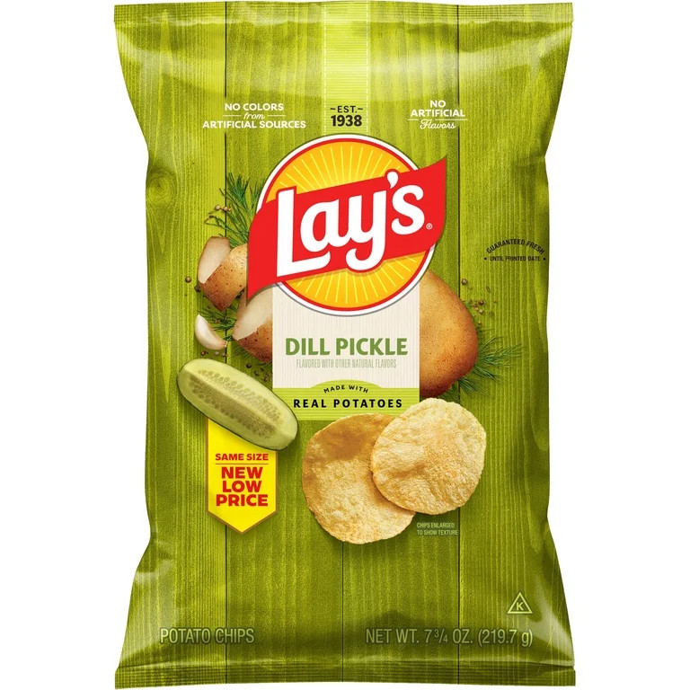 Lay's Dill Pickle Potato Snack Chips, 7.75 oz Bag | Walmart (US)