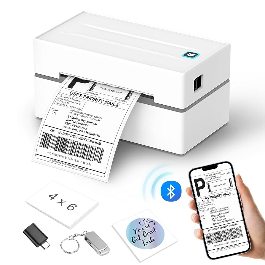 Bluetooth Thermal Label Printer, Wireless 4x6 Shipping Label Printers for Small Business, Compati... | Amazon (US)