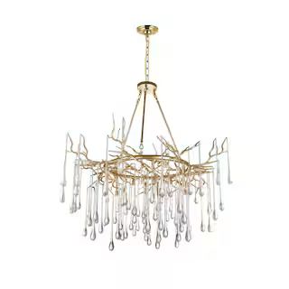 Anita 12 Light Chandelier With Gold Leaf Finish | The Home Depot