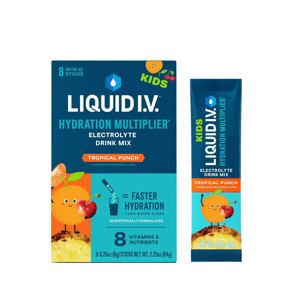 Liquid I.V. Hydration Multiplier Kids' Electrolyte Drink - Tropical Punch - 2.25oz/8ct | Target