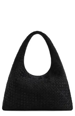 JW PEI Laura Woven Faux Suede Shoulder Bag in Black at Nordstrom | Nordstrom