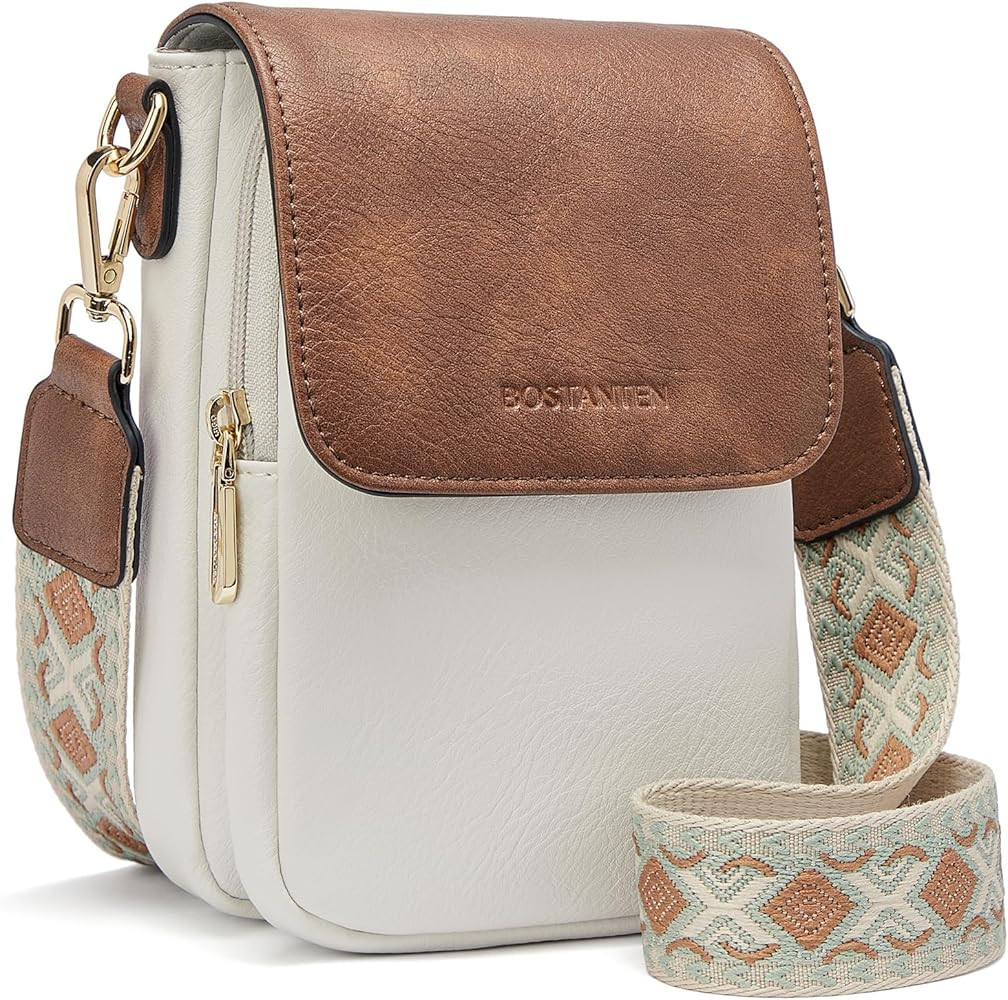 BOSTANTEN Small Crossbody Bags for Women Cell Phone Purse Leather Wallet Handbags with Card Slots | Amazon (US)