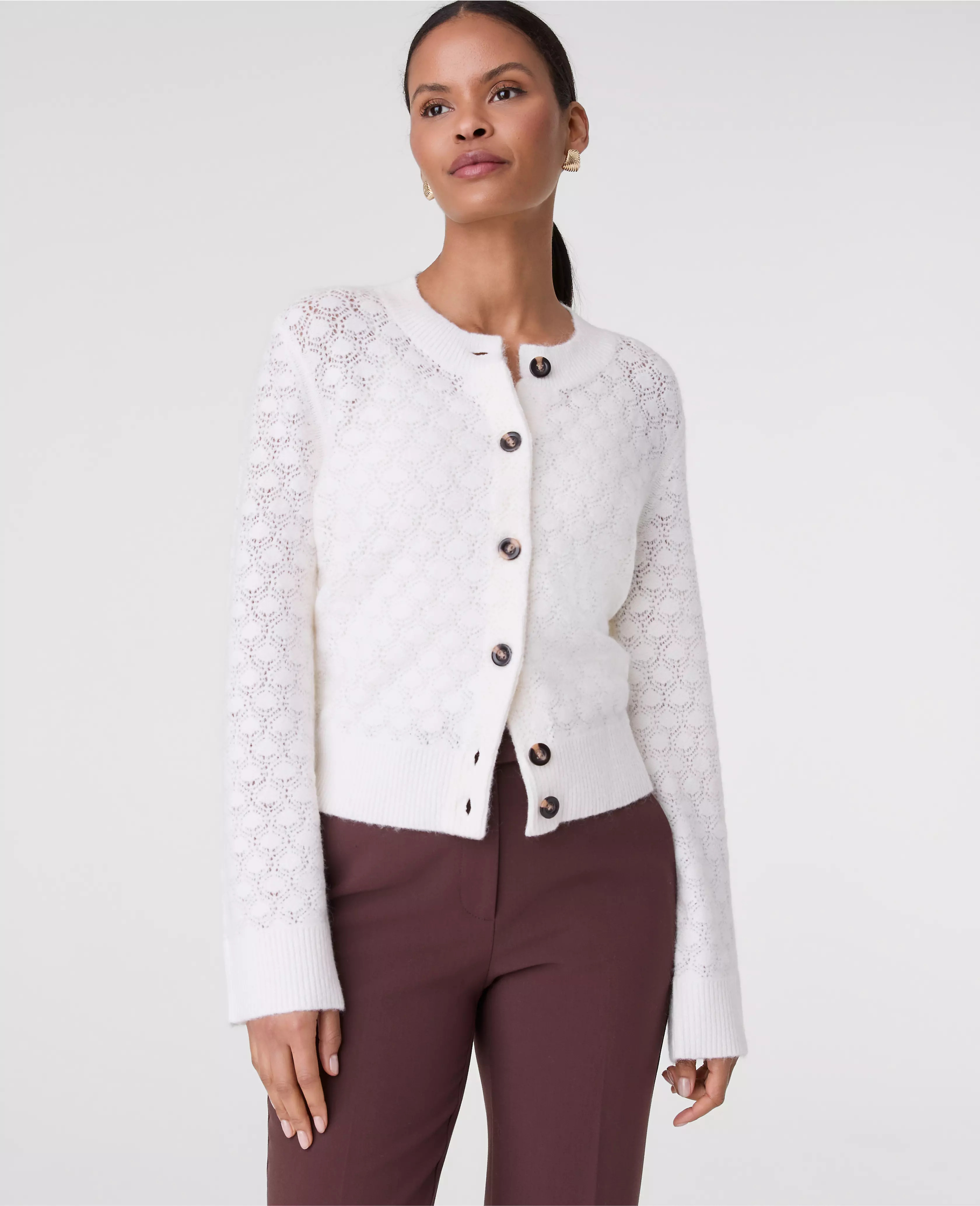 Honeycomb Stitch Cardigan | Ann Taylor