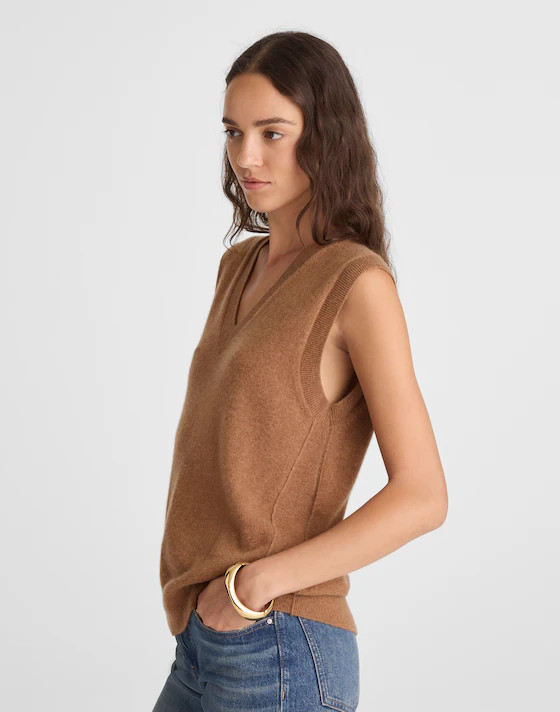 Cashmere V-Neck Sweater Vest | Madewell