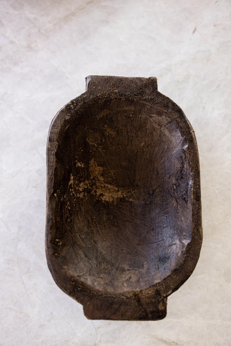 Vintage Wooden Decorative Bowl - Etsy | Etsy (US)