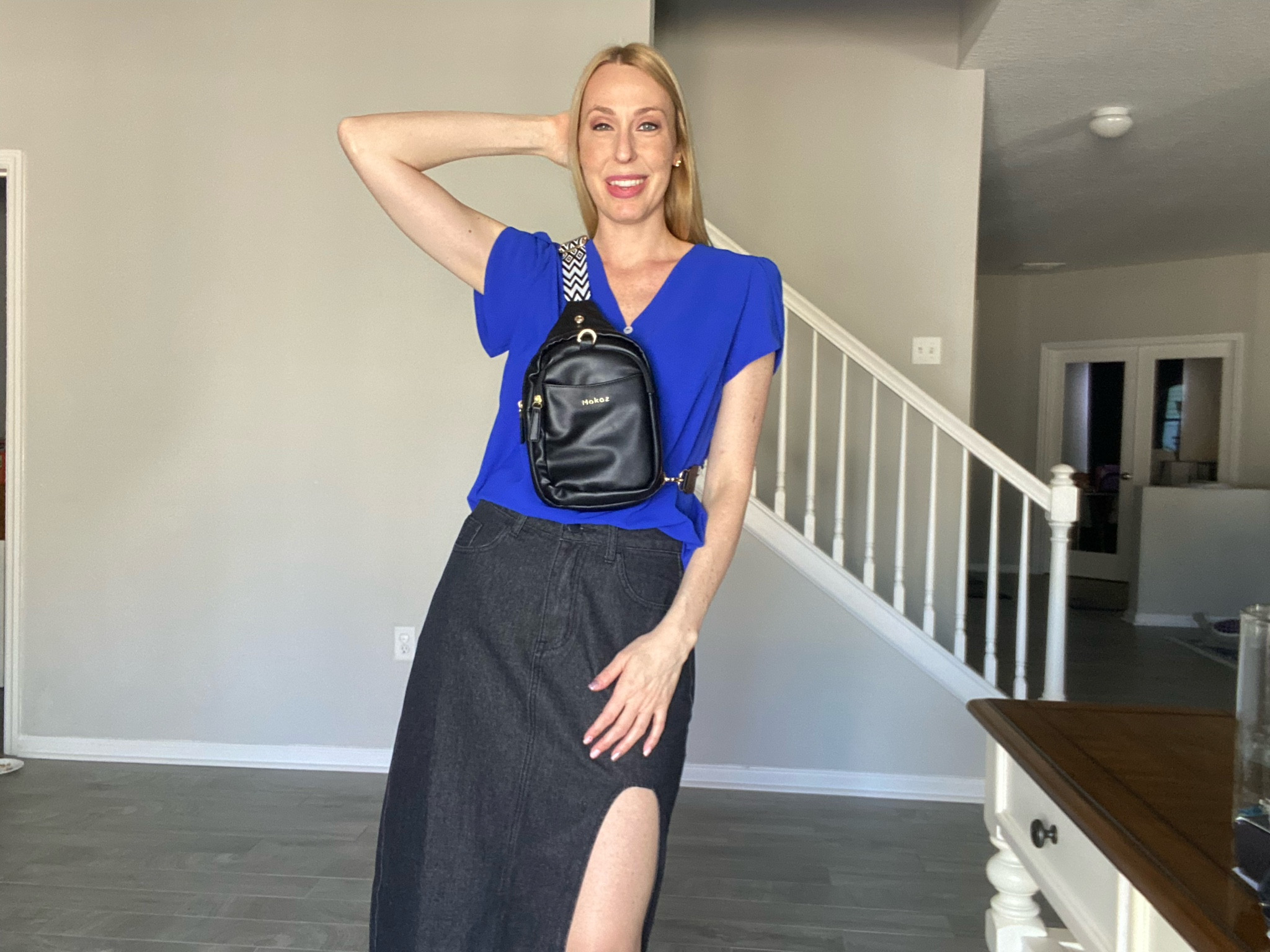 A cute sling bag style
Love it paired with this skirt and blouse 

#LTKfindsunder50 #LTKstyletip