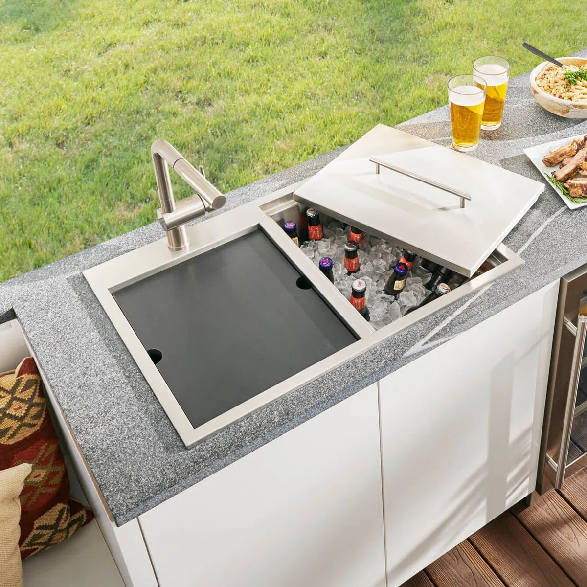 Merino 13'' Stainless Steel 7 Drop-In Outdoor Sink | Wayfair North America