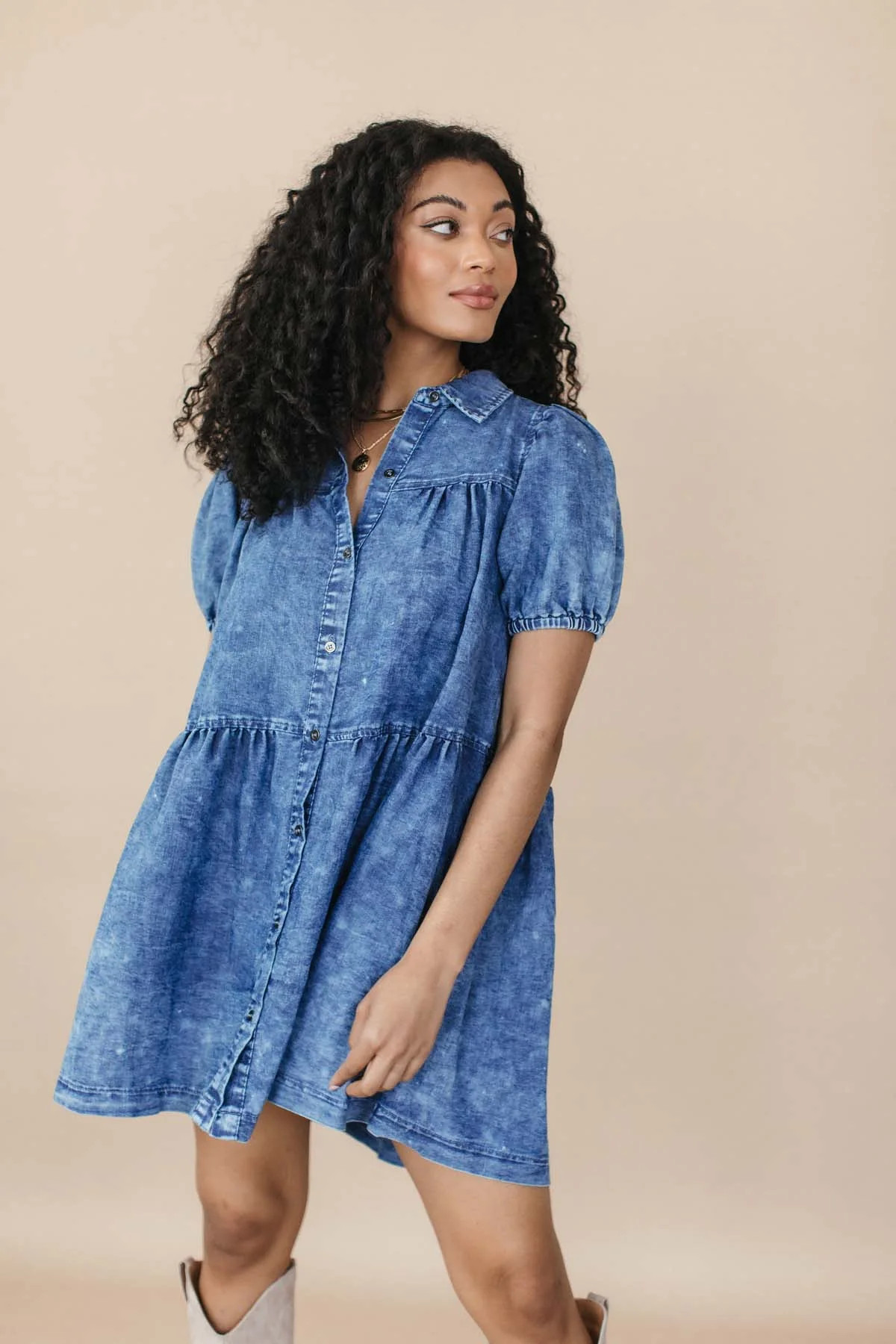 Mattie Denim Tiered Dress | The Post