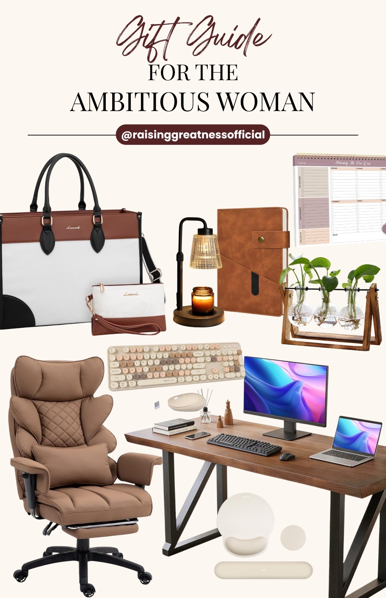 Hey ~ Hey Sunshines, for the woman who’s building her dreams and showing up every single day 💛 this gift guide is filled with intentional pieces to inspire productivity, confidence, and a touch of everyday luxury. Because you can raise greatness AND build it too ☀️

#giftguide #ambitiouswomen #bossmom #productivity #womeninbusiness #workfromhome #officeinspo #selfgrowth #raisinggreatness #pinterestfinds

#LTKMothersDay #LTKWorkwear #LTKSaleAlert
