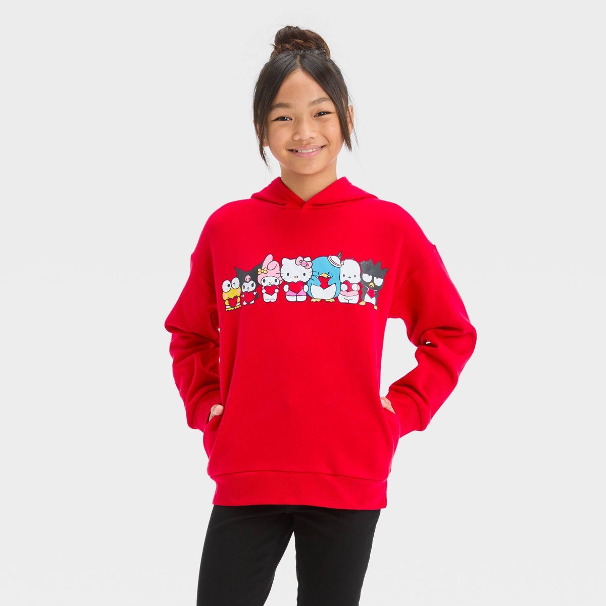Girls' Hello Kitty & Friends Pullover Sweatshirt - Red | Target