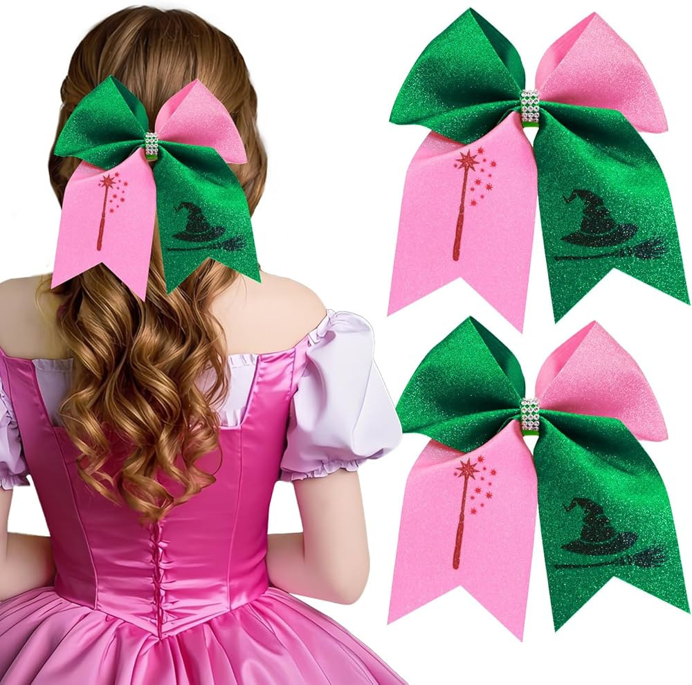 2Pcs Witch Gifts for Girls, Witch Merch Hair Accessories Hair Bows for Witch Movie Fans, Pink Gre... | Amazon (US)