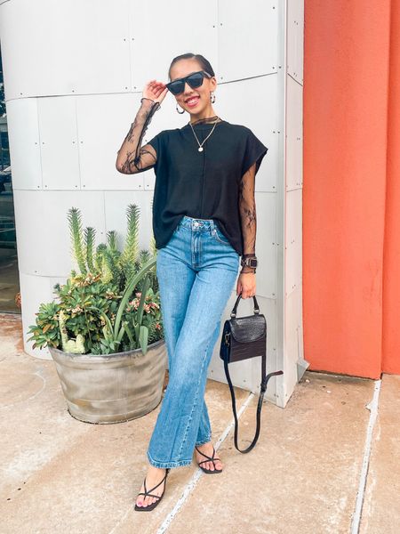 Lace top (small), black top (small),  date night outfit, Amazon outfit, Amazon look, Amazon fashion, Amazon outfit, wide leg jeans, jeans outfit


#LTKStyleTip #LTKFindsUnder50 #LTKSeasonal