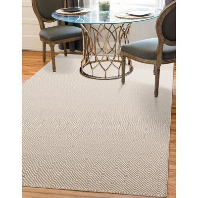 Unique Loom Geo Trellis Flatweave Collection Area Rug - Diamonds (2'  x 3' 1" Rectangle Beige/Ivory) | Target