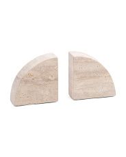 Set Of 2 Travertine Half Dome Bookends | TJ Maxx